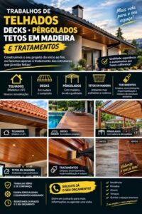 Trabalhos em Madeira – Telhados, Decks e Pérgolas